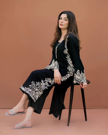 Khaas | 2 Pc Lawn Stitched Suit – Jeet Black Embroidered