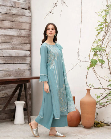 Khaas | Elsa 3 Pc Lawn Stitched Suit – Heavy Embroidered