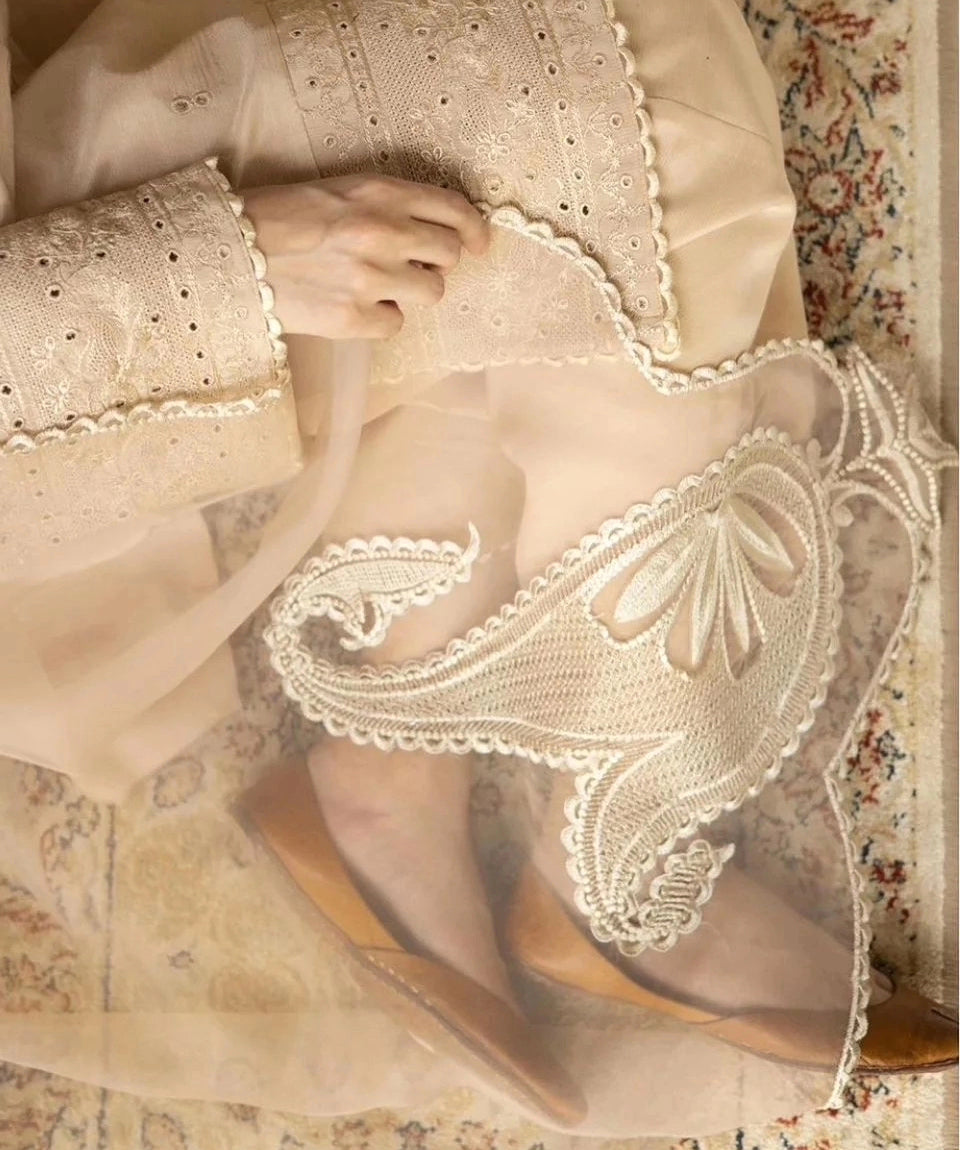 Khaas | 3 Pc Lawn Stitched Suit – Eid Embroidered Organza Dupatta