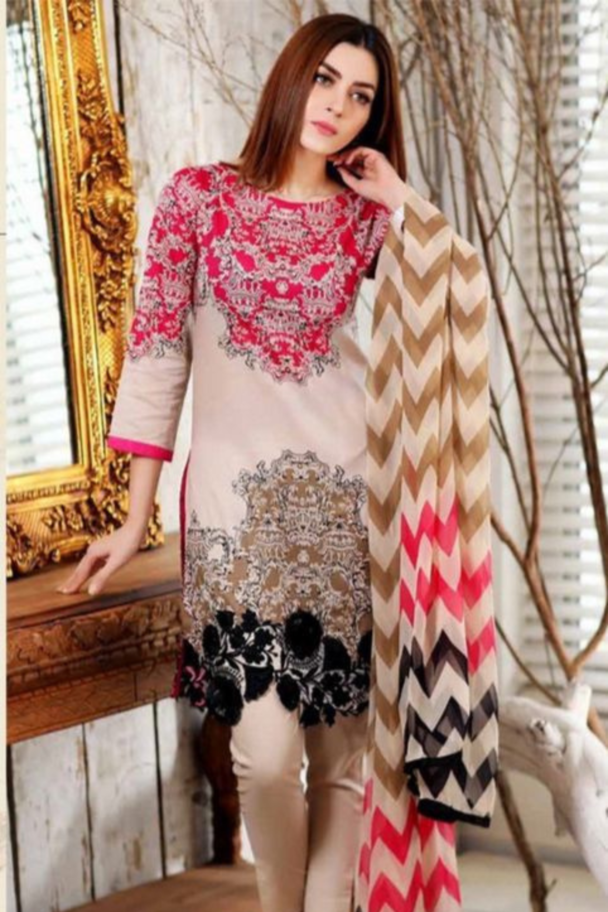 Charizma Linen With Linen Duppata