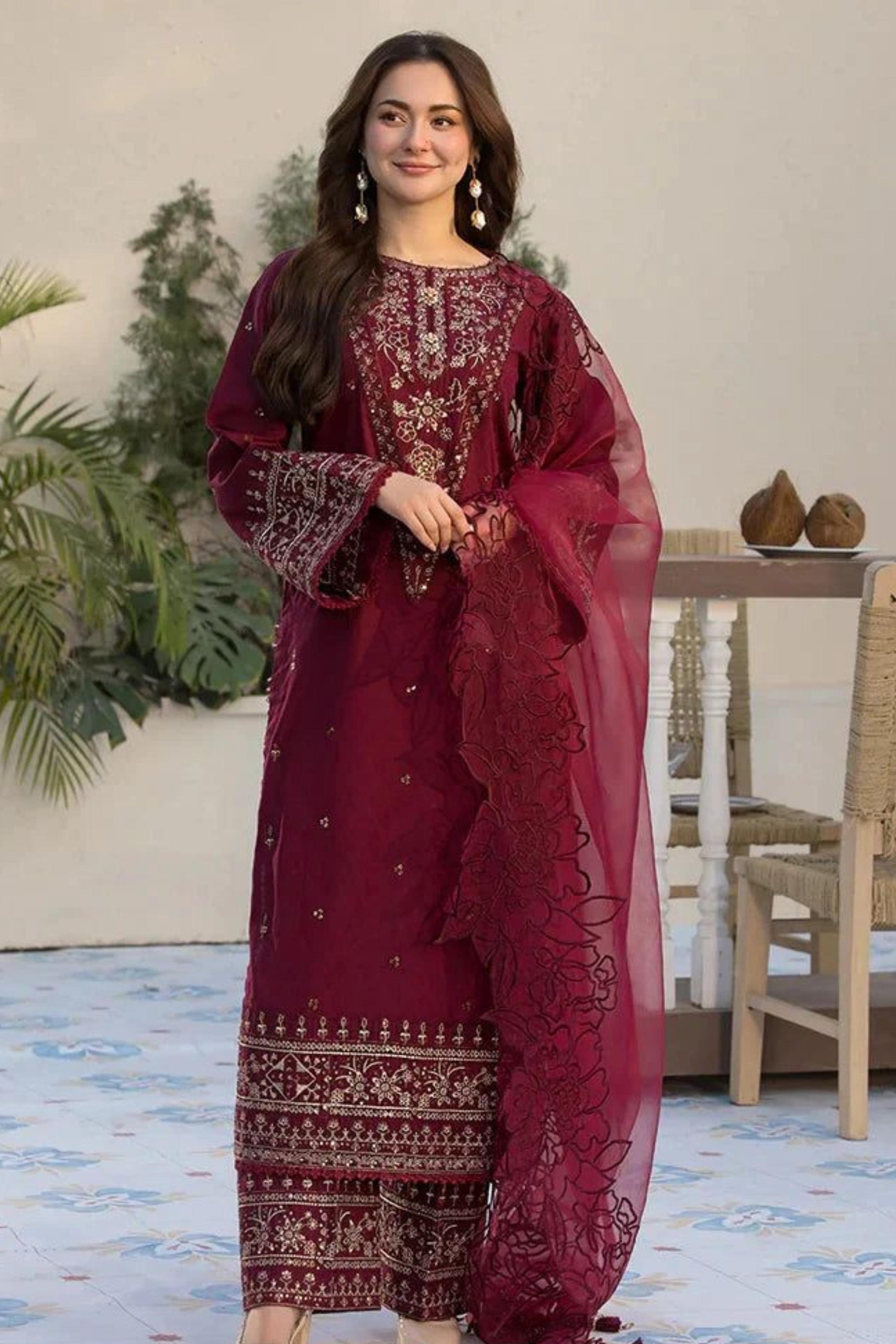 Qalamkar Dhanak Fabric