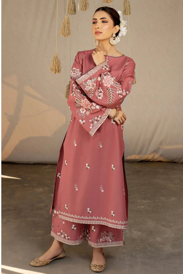 Khaas - Corel Pink Premium Embroidered 2 Pc