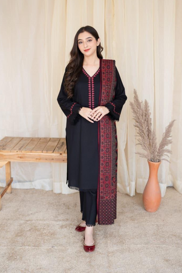 Khaas - Black Glow Premium Dhanak 3 Pc