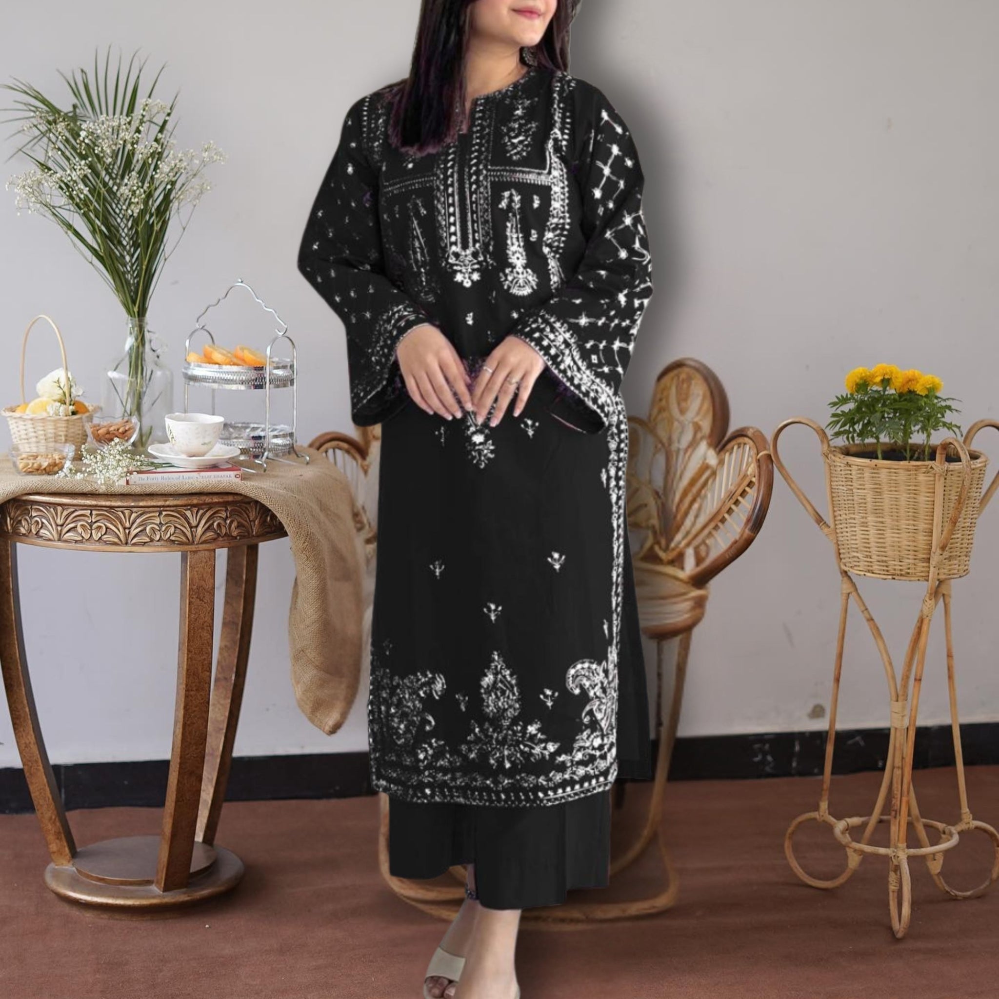 Khaas - Naaz (Black) Premium Embroidered 2-Piece