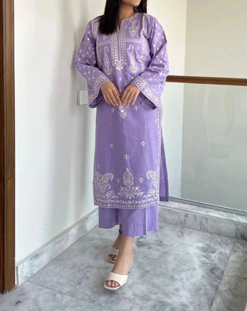 Khaas - Naaz (Lavender) Premium Embroidered 2-Piece
