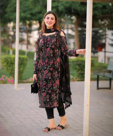 Khaas 994 | 3 Pc Airjet Lawn Suit – Heavy Embroidered