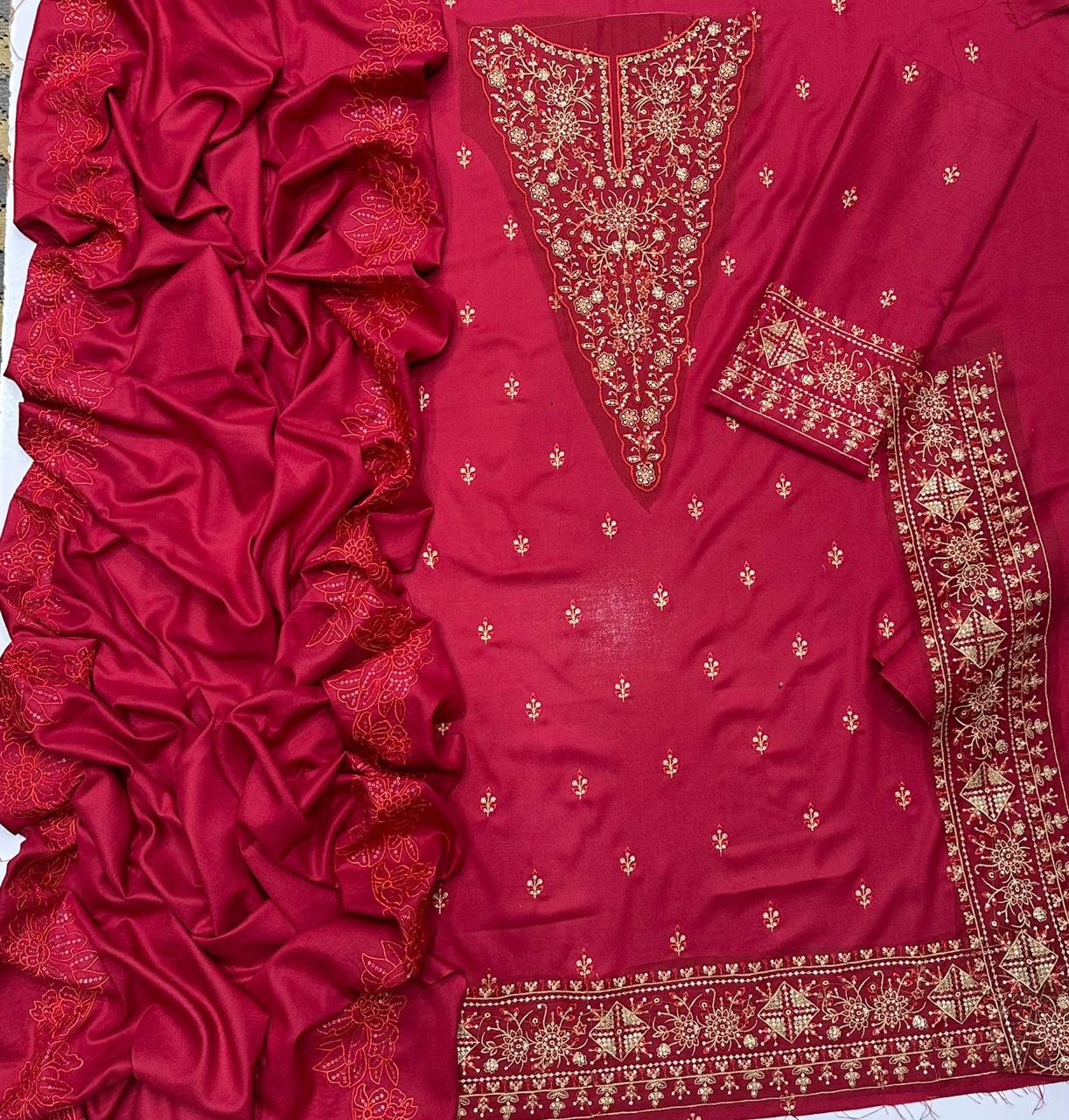Qalamkar Dhanak Fabric