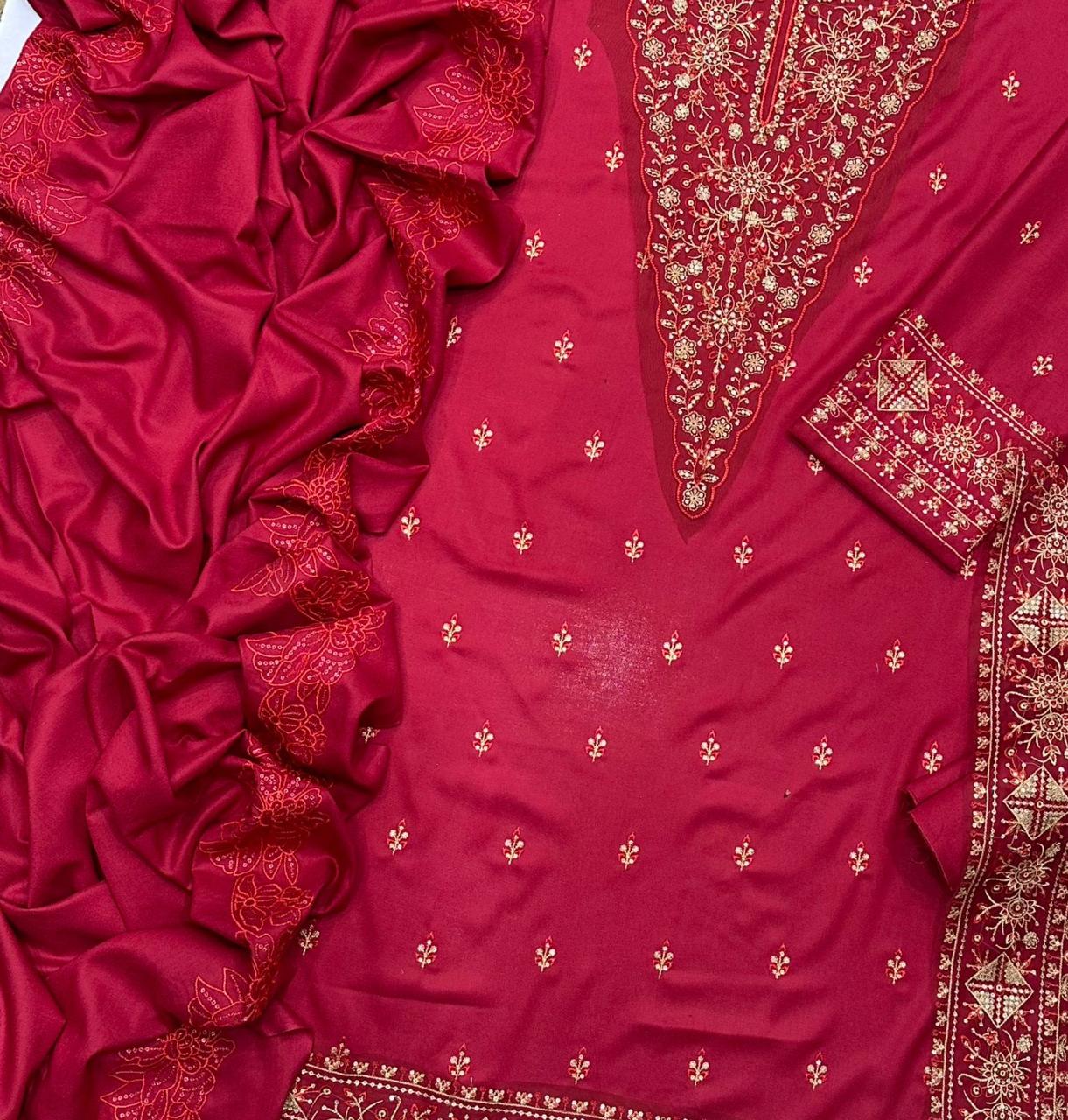 Qalamkar Dhanak Fabric