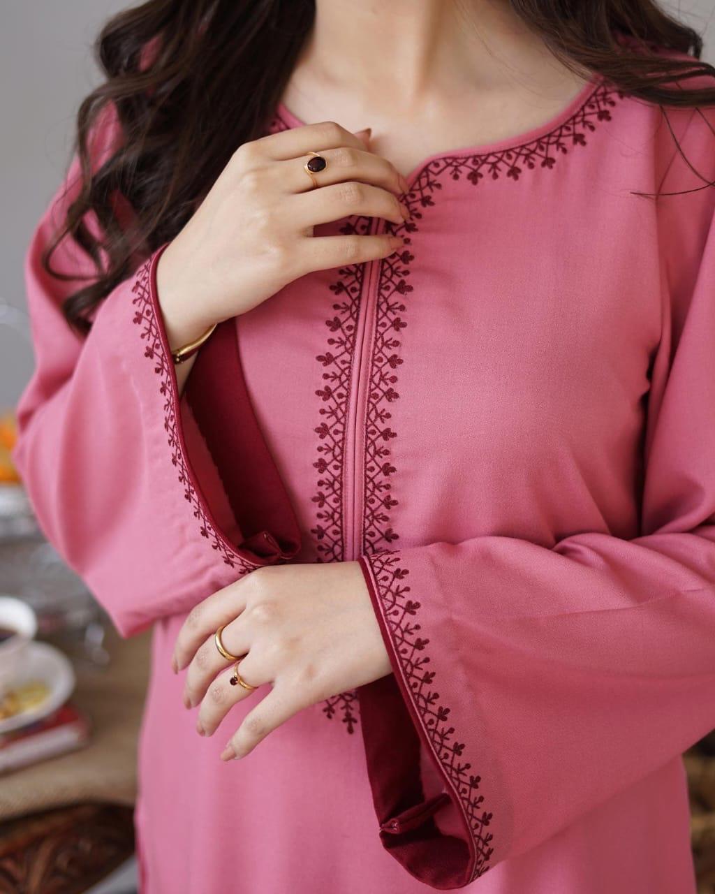 Khaas - Rose Pink Premium Dhanak 3 Pc