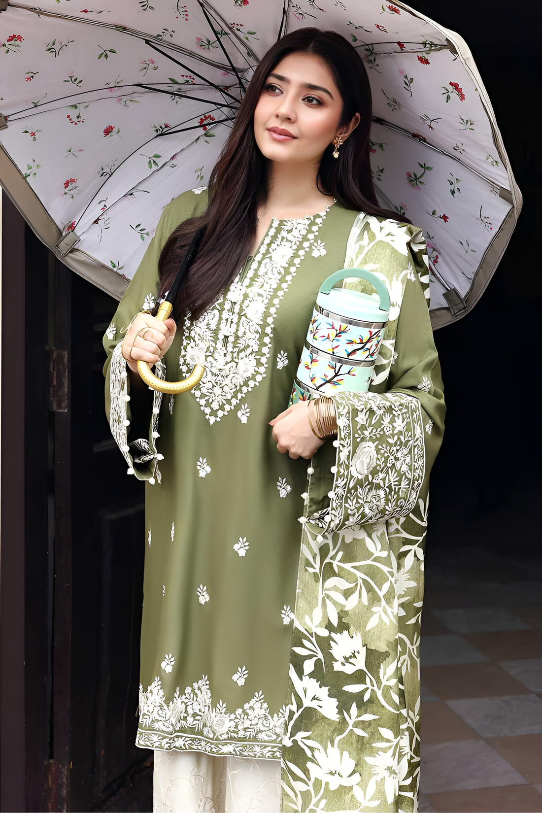 Embroidered Lawn 3PC Unstitched Suit | Khaas