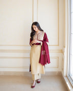 Khaas -  Embroidered 3-Piece Dhanak Set