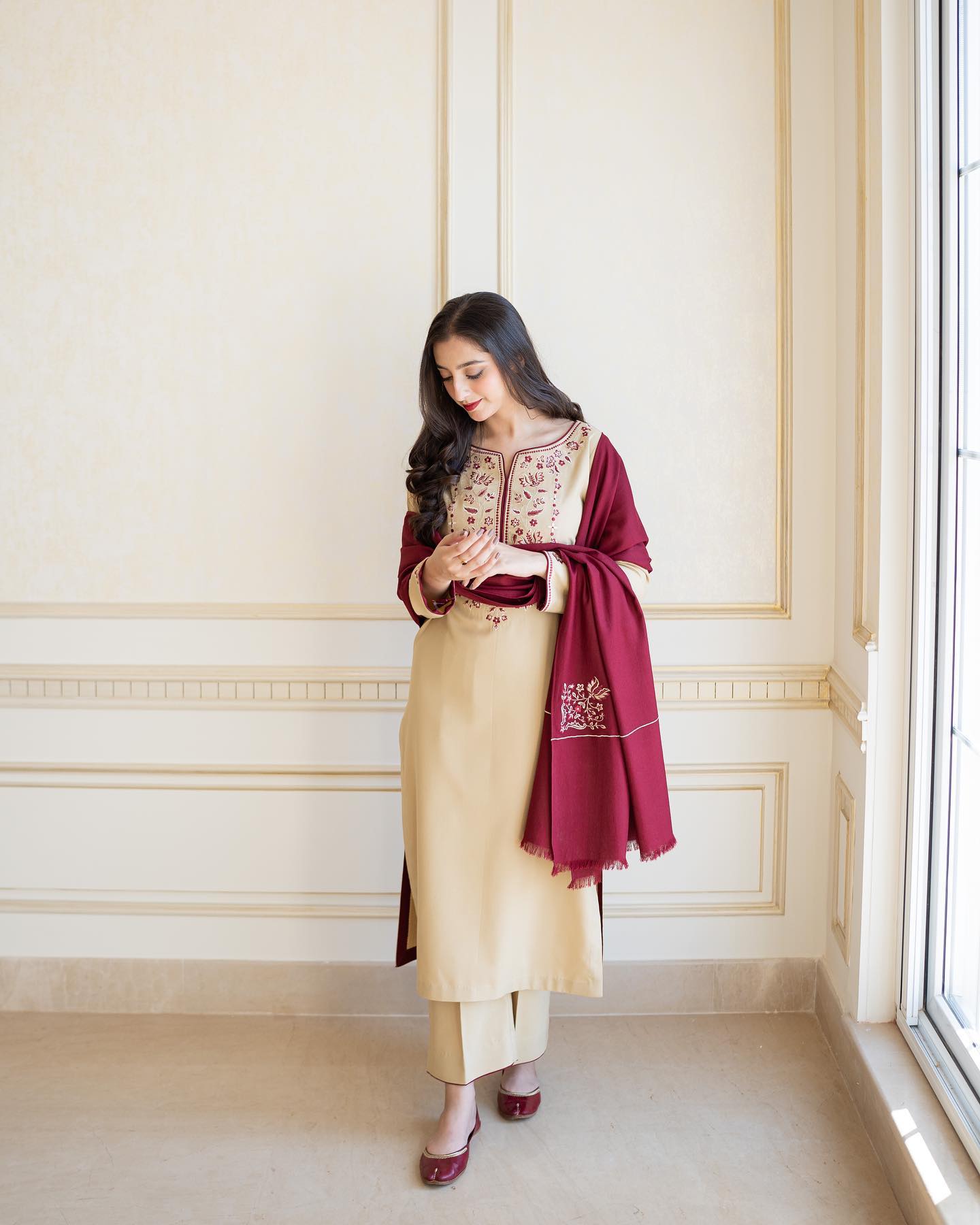 Khaas -  Embroidered 3-Piece Dhanak Set