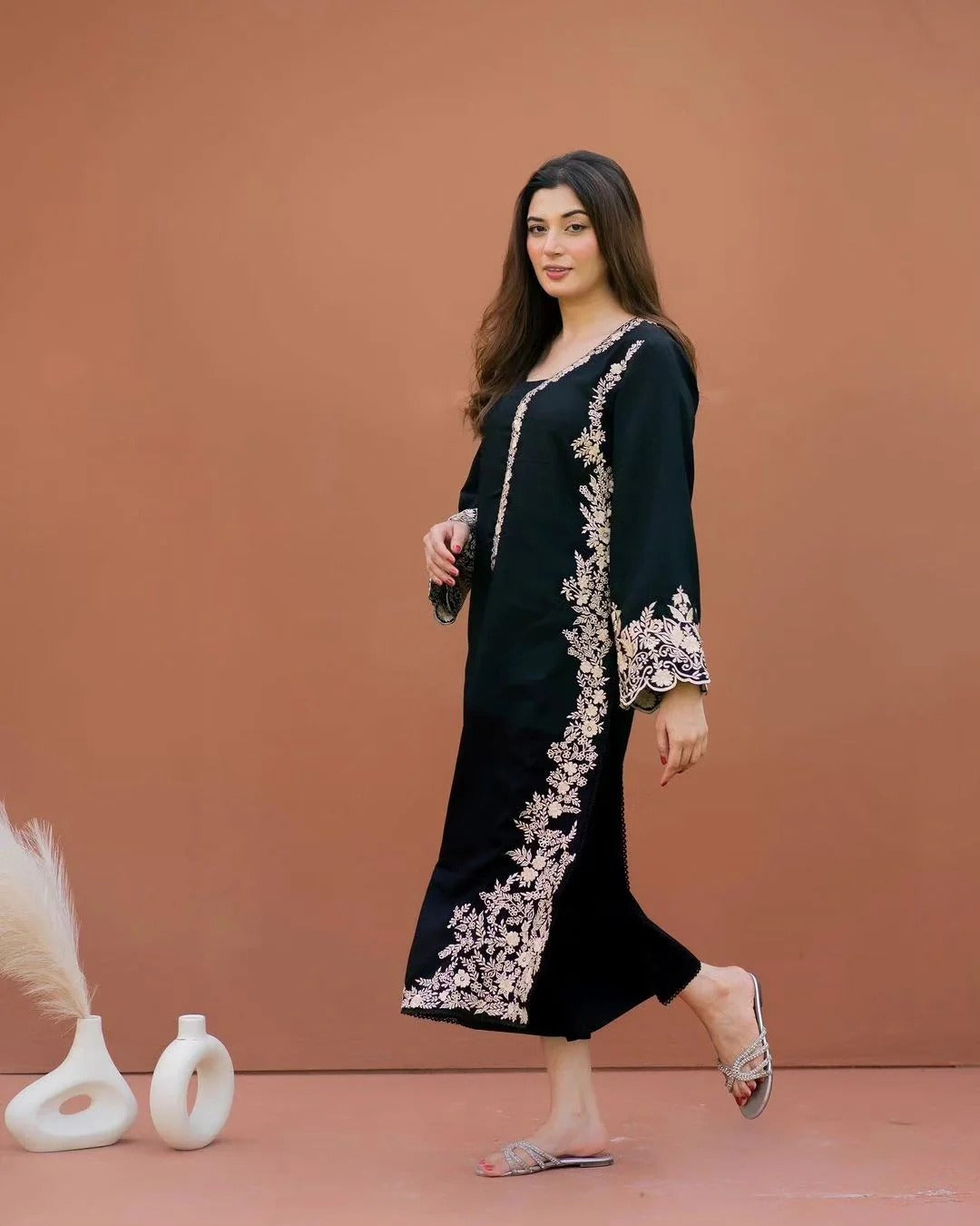 Khaas - Kohl (Black) Double-Head Embroidered 2-Piece